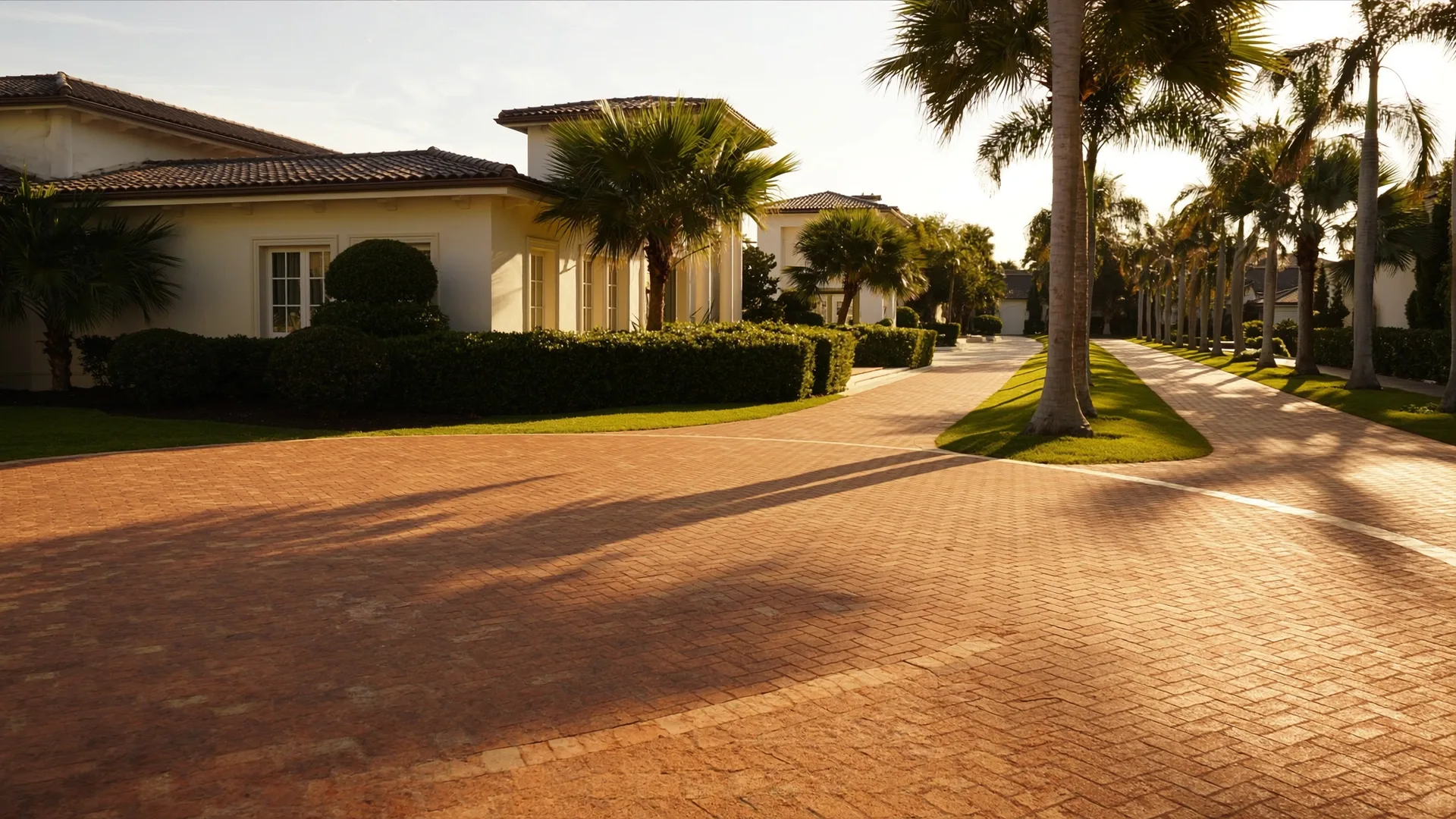 Brick paver driveway by Palm & Paver, Tampa